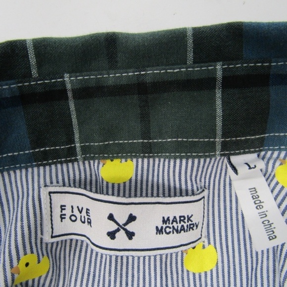 Five Four Shirt Green Blue Sz L Plaid Flannel Top - Picture 4 of 6